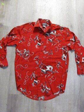 Vintage Roughrider By Circle T Westernwear Mens Cowboy Western Shirt Red Size M